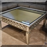 F17. Mirrored coffee table. 18"h x 40" x 40" 